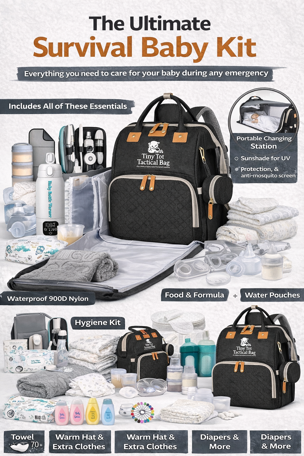 Tiny Tot Tactical 72 HR Diaper Bag